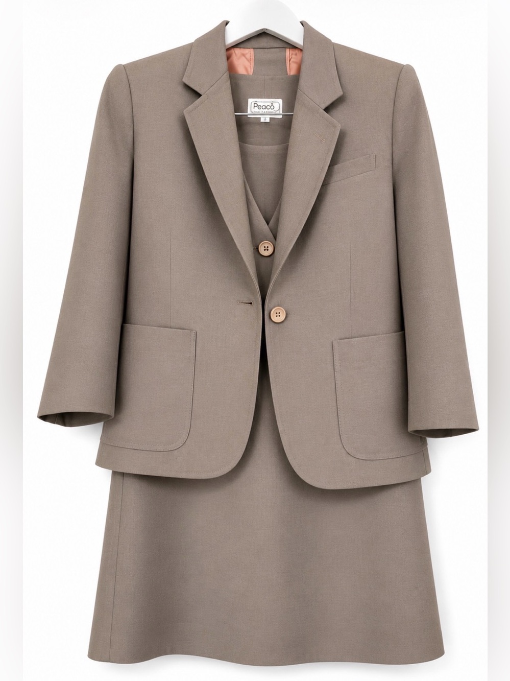 Elegant Women's Tan Blazer Suit Jacket
